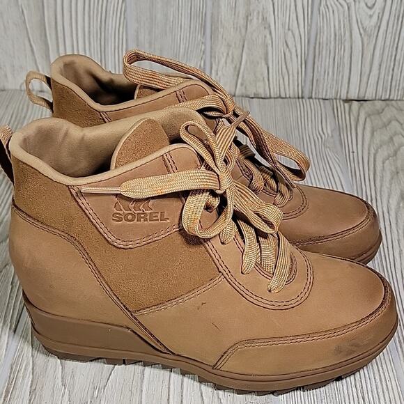 Sorel Evie Sport Lace Up Wedge Sneaker Boots Womens Size 5 New In Box - Picture 4 of 14